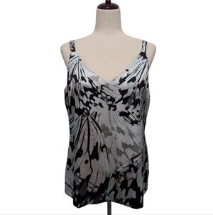 Chico's 4 Way Reversible Camisole Blouse Butterfly Print Black and White Sz 10
